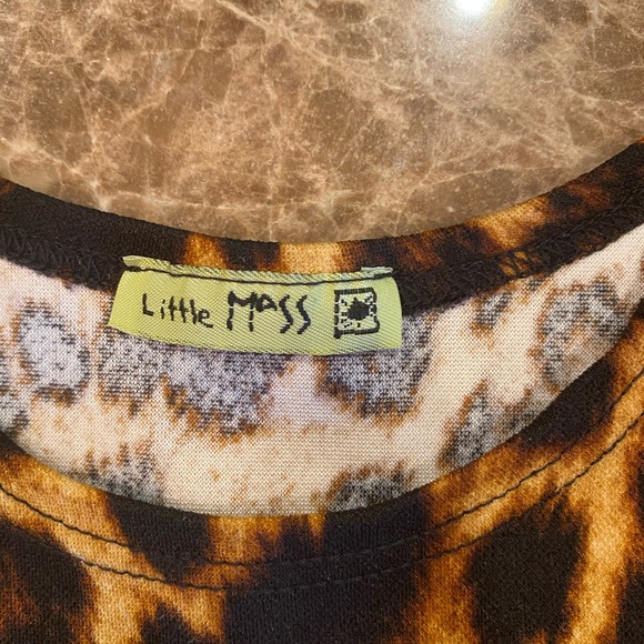 Leopard dress with bumble bee ribbon piping. - Picture 2 of 7